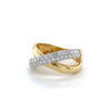 14kt White & Yellow Gold Diamond Cross-Over Ring