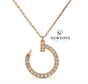 14kt Yellow Gold Double-Sided Diamond Nail Necklace