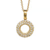 18kt Yellow Gold Diamond Donut Shape Pendant with Chain