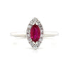 14kt White Gold Marquise Ruby and Diamond Fashion Ring