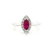 14kt White Gold Marquise Ruby and Diamond Fashion Ring