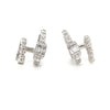 14kt White Gold Double Row Diamond Huggies