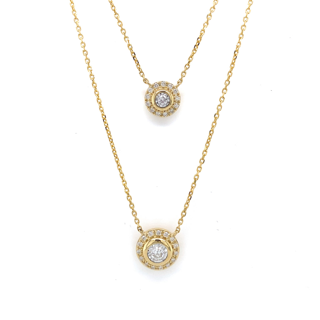 14kt Yellow Gold Duo Diamond Pendant