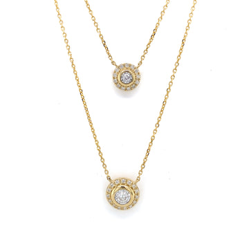 14kt Yellow Gold Duo Diamond Pendant