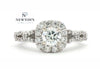 14kt White Gold Round Diamond Halo Engagement Ring