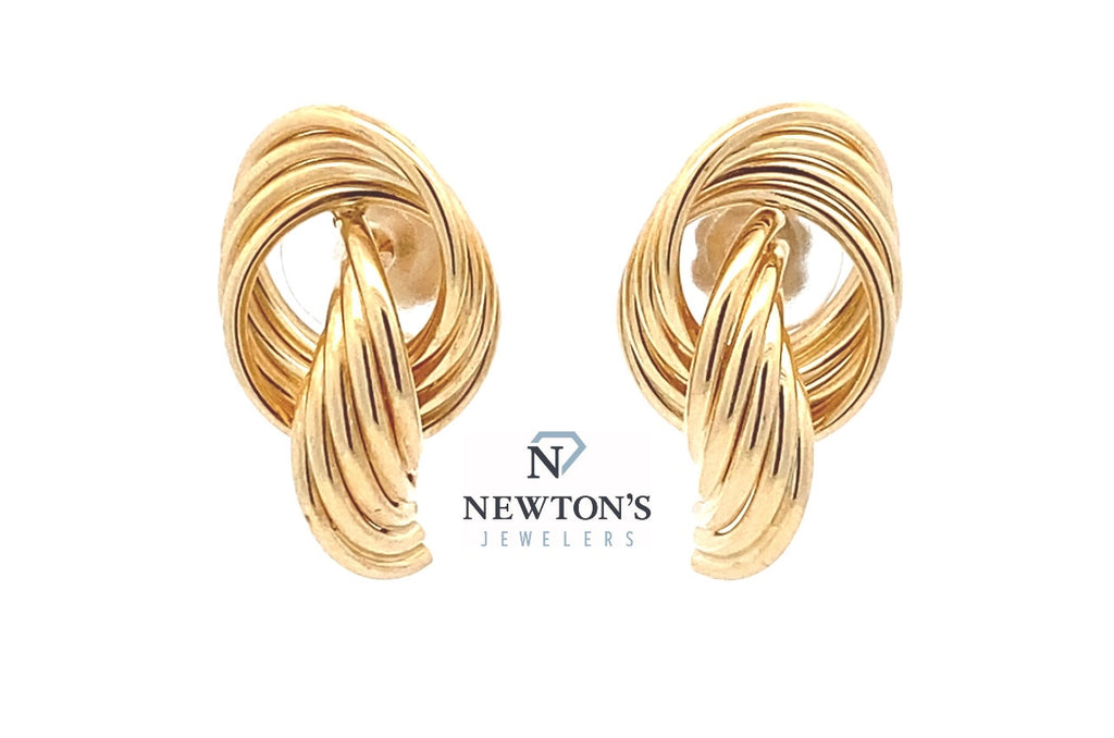 Estate 14kt Yellow Gold Swivel Drop Earrings