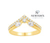 14kt Yellow Gold Diamond Chevron Ring