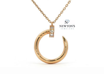 14kt Yellow Gold Double-Sided Diamond Nail Necklace