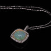 14kt White Gold Opal and Diamond Pendant