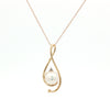 14kt Yellow Gold Freshwater Pearl & Diamond Pendant Necklace
