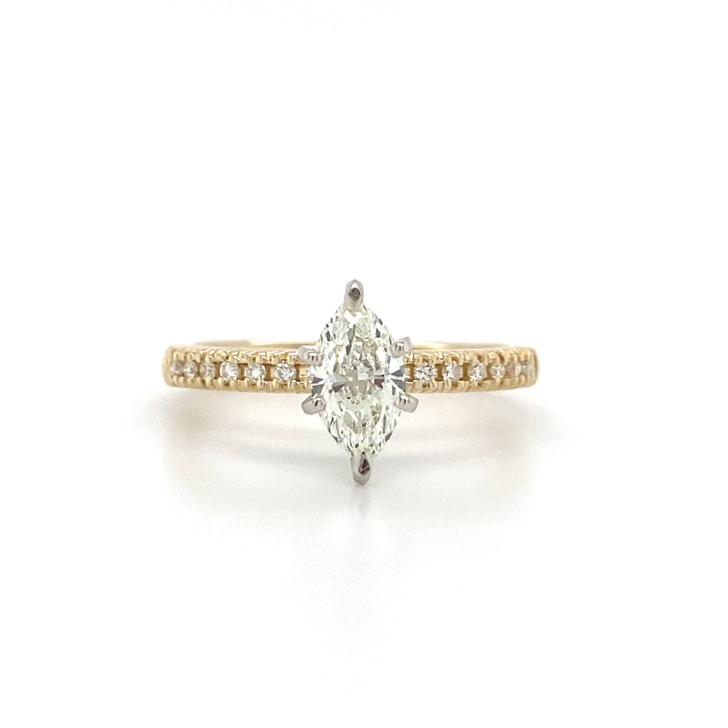 14kt Yellow Gold Marquise Diamond Engagement Ring (0.69ct)