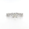 14kt White Gold Diamond Engagement Ring with Scalloped Design