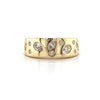 14kt Yellow Gold Mix Diamond Cigar Band Fashion Ring