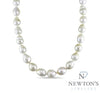 14kt White Gold 8mm Baroque Pearl Strand