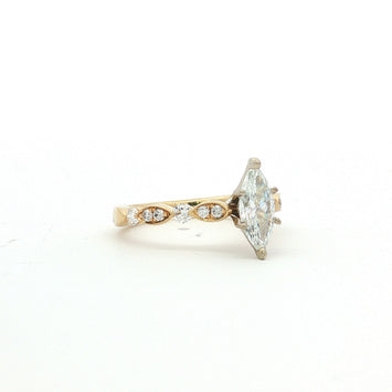 14kt Yellow Gold Marquise Diamond Engagement Ring