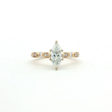 14kt Yellow Gold Marquise Diamond Engagement Ring