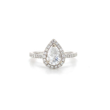 14kt White Gold Pear Shape Diamond Engagement Ring