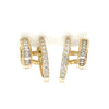 14kt Yellow Gold Double Row Diamond Huggies