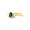 14kt Yellow Gold Emerald & Diamond Pair of Pears Ring