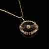 14kt Yellow Gold & Diamond Fluted Medallion (Pendant Only)