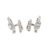 14kt White Gold Double Row Diamond Huggies