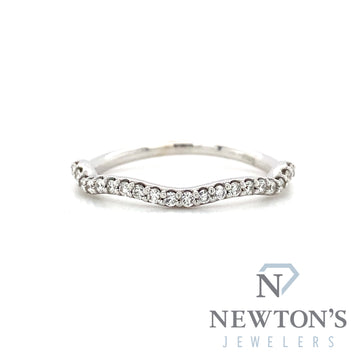14kt White Gold Freeform Diamond Stackable Band