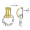 Sterling Silver & 18kt Yellow Gold Interlocking Drop Earrings