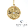 14kt Yellow Gold & Diamond Fluted Medallion (Pendant Only)