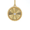 14kt Yellow Gold & Diamond Fluted Medallion (Pendant Only)