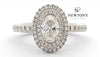 Platinum Oval Cut Diamond Halo Engagement Ring