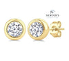 14kt Yellow Gold Bezel Diamond Stud Earrings