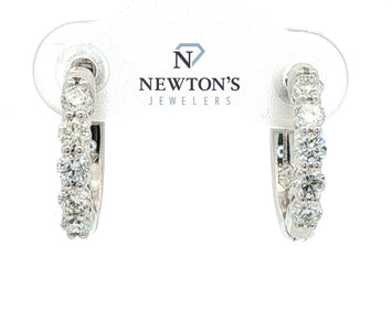 14kt White Gold Diamond Huggies