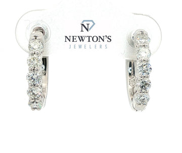 14kt White Gold Diamond Huggies