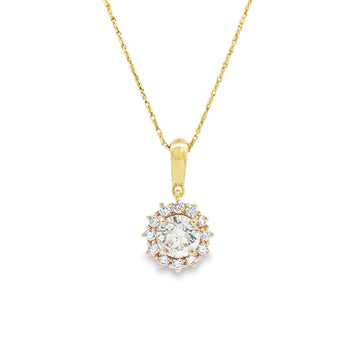 14kt Yellow Gold Diamond Halo Pendant