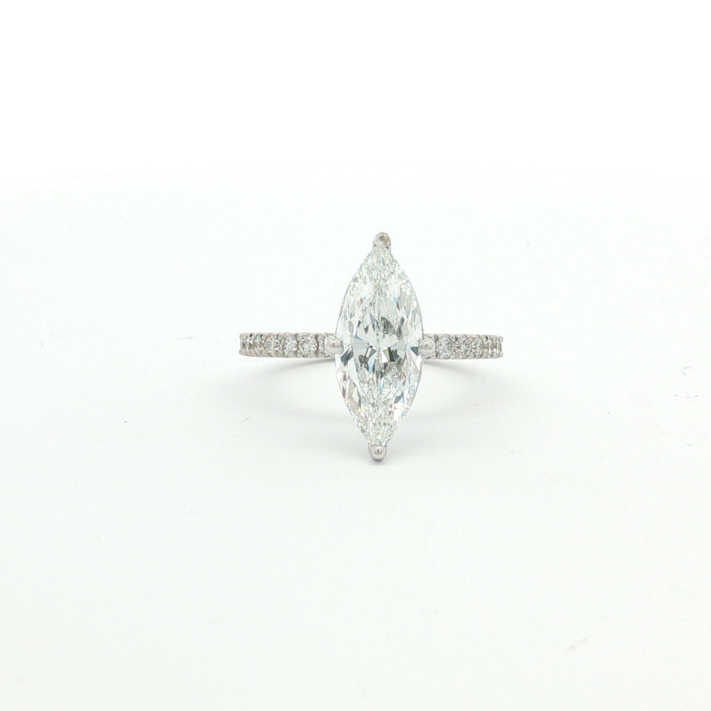 14kt White Gold Marquise Engagement Ring