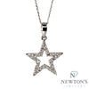 14kt White Gold Diamond Star Pendant with Chain