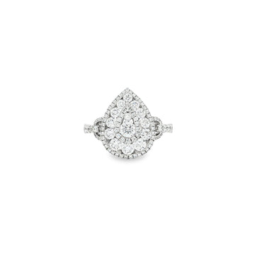 14kt White Gold Diamond Pear Illusion Ring