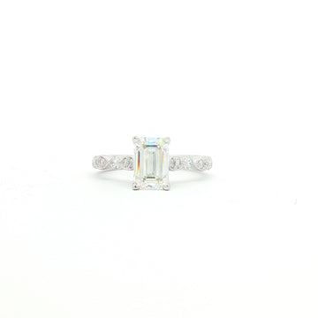 14kt White Gold Emerald Cut Engagement Ring