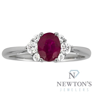 14kt White Gold Ruby & Diamond Ring