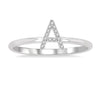 10kt White Gold Initial Stackable Ring "A"