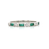 14kt White Gold Emerald and Diamond Stackable Band