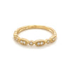 14kt Yellow Gold Diamond Milgrain Stackable Band