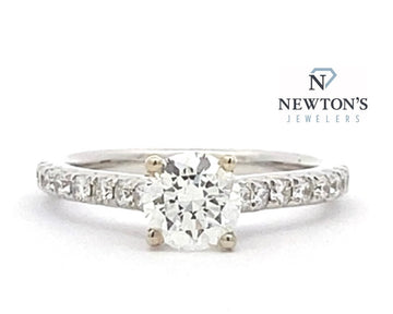 14kt White Gold Round Brilliant Diamond Engagement Ring