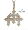 10kt Yellow Gold Diamond Triple Cross Pendant