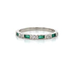 14kt White Gold Emerald and Diamond Stackable Band