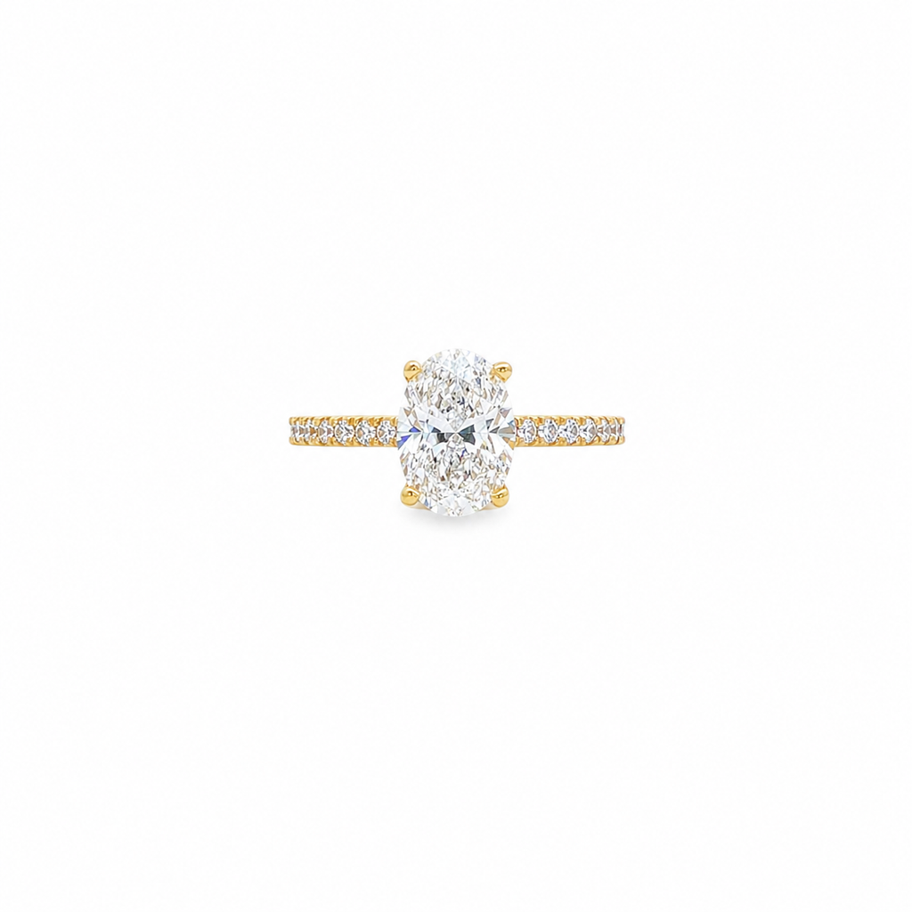 14kt Yellow Gold Oval Diamond Engagement Ring