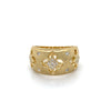 14kt Yellow Gold Diamond Satin Floral Cigar Band