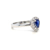 14kt White Gold Pear Sapphire and Diamond Halo Ring