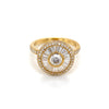 18kt Yellow Gold Diamond Art Deco Fashion Ring