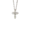 14kt White Gold Diamond Cross Pendant and Chain